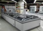 Sliding Curved Glass Door Supermarket Island Freezer Commercial 1050L