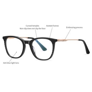 Quality Handmade Acetate Metal Glasses Frame Unisex Square Anti Blue Light wholesale
