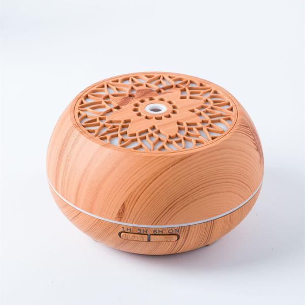 500ml Household Wood and Glass Essential Oil Aroma Diffuser with Remote and RGB