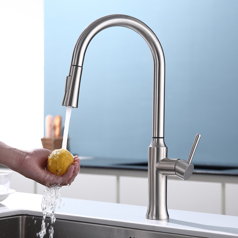 HOMEKA Smart Kitchen Faucet Pull Down Type Dual Function Spray Head For Sink