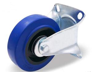Quality 4 inch hand trolley wheels rubber caster fixed castor wheels 100mm wholesale