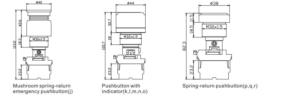 IP66-67 Lighting Accessories Stainless steel Emergency Push Button Switch
