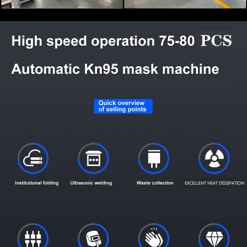Global Warranty 100-120pcs/min 2d mask machine" automatic kn95 face mask making machine