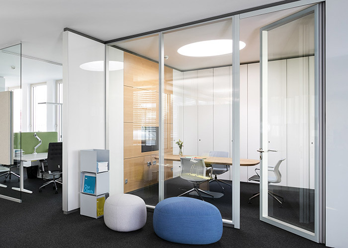 108mm Series Quality Aluminum Frame Double Glass Easy Assemble With Framed White Color Glass Partition Wall