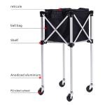 Lightweight Tennis Ball Hopper Basket Aluminum Alloy Portable Tennis Ball Cart