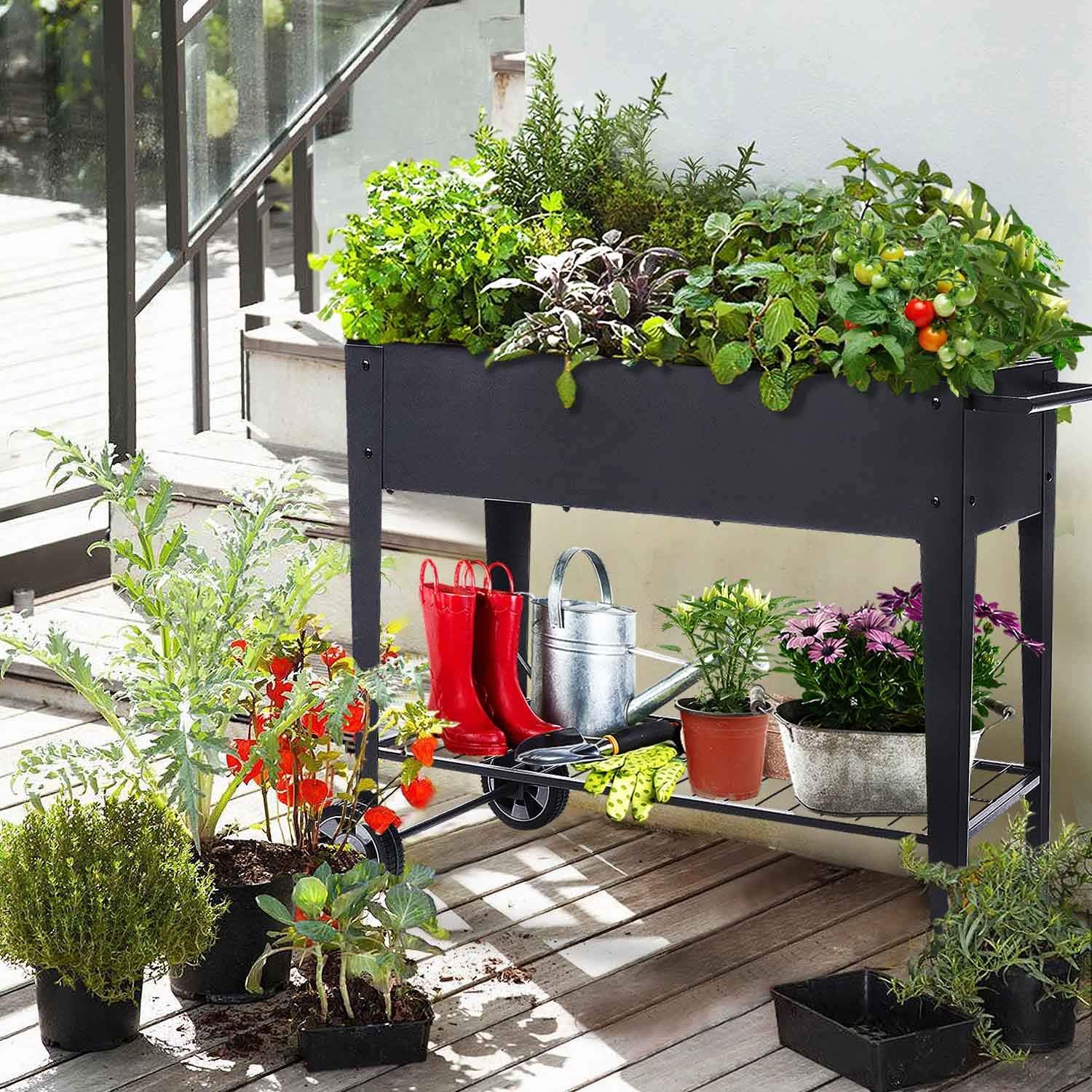 Work Process Heavy Duty Raised Planter Box for Outdoor Vegetable and Herb Garden