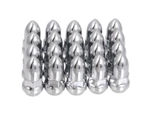 Quality Silver / Chrome Wheel Lug Nuts Acorn Cone Seat Bullet Bulge Style 7/16&quot;X20 wholesale