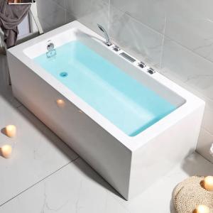 Quality White Acrylic Rectangular Freestanding Soaking Tub Hotel Apartment Project wholesale
