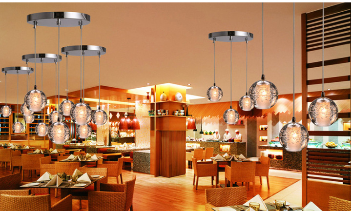Modern LED Ceiling Long Chandelier Lighting Bubble Crystal Pendant Lamp(WH-NC-80)