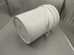 Series 8 Plastic Round Buckets white,tangerine 20L