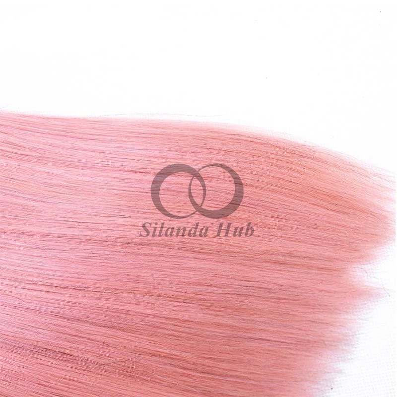 #T1B/Pink Straight Remy Human Hair Bundles Sew In Weave Bundles Brazilian Bundle Deals