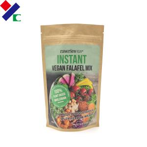 Quality Customized Printed Brown Kraft Paper Bags Plain Stand Up Pouches 50 Microns Biodegradable wholesale