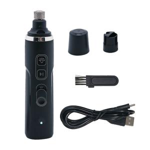 Quality Black USB Charging Electric Dog Nail Clippers LED Electric Pet Nail Trimmer wholesale
