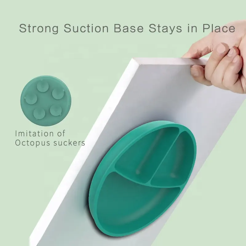 Silicone Baby 17cm Infant Feeding Dishes High Temperature Resistance Weaning Plates Suction Tableware