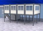 Gray And White Double Container House Aluminum Zinc Coated Steel Color Embossed