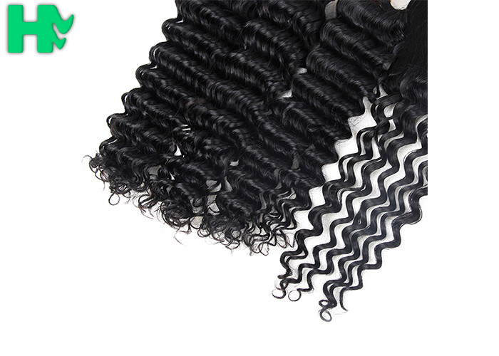 Natural Black Deep Wave 4x4 Frontal Lace Closure Length Combination No Shedding