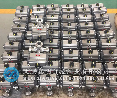 3 position valve actuator pneumatic 3 way ball valve with pneumatic actuator