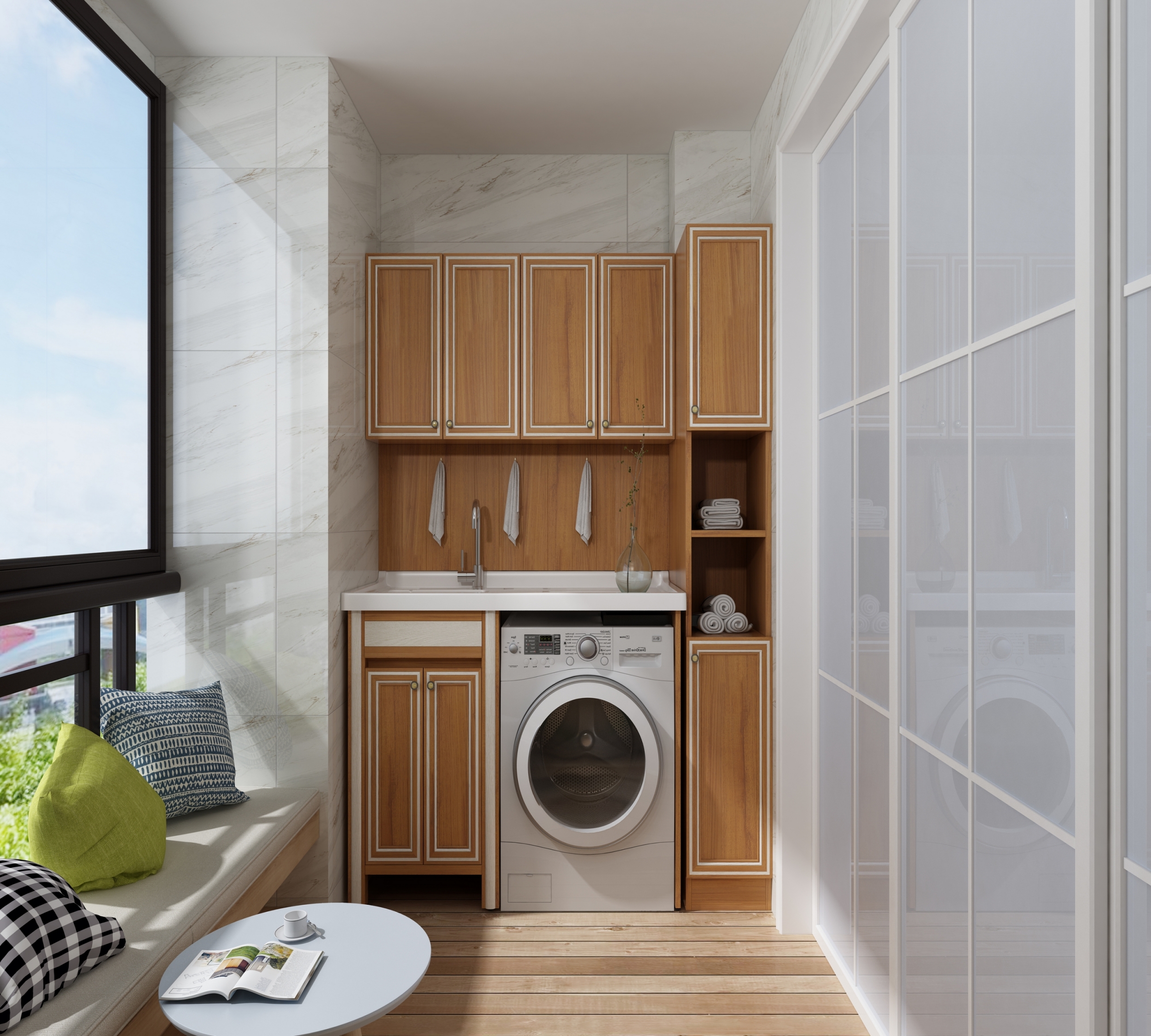 Modern Style High End Stainless Steel Laundry Room Cabinet with Plywood Door Material