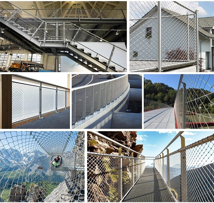 Stainless Steel Wire Rope Fencing Mesh Flexible Cable Wire Mesh Netting