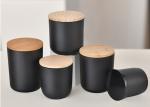 Custom Logo Round Bottom Glass Candle Jar Matte White Black Candle Jar