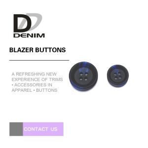 Quality Large Black And Blue Mens Blazer Buttons , Decorative Design 4 Hole Buttons wholesale