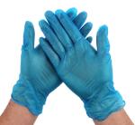 Non Sterile Disposable Vinyl Gloves Blue / Clear Color 4.0 - 5.5g Weight