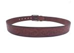 100-140cm Floral Mens Casual Western Leather Belts Square Alloy Buckle 38mm Wide