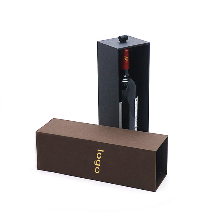 Champagne Paper Box Packaging Single Bottle Gift Red Wine Luxury Rectangle Cardboard Box