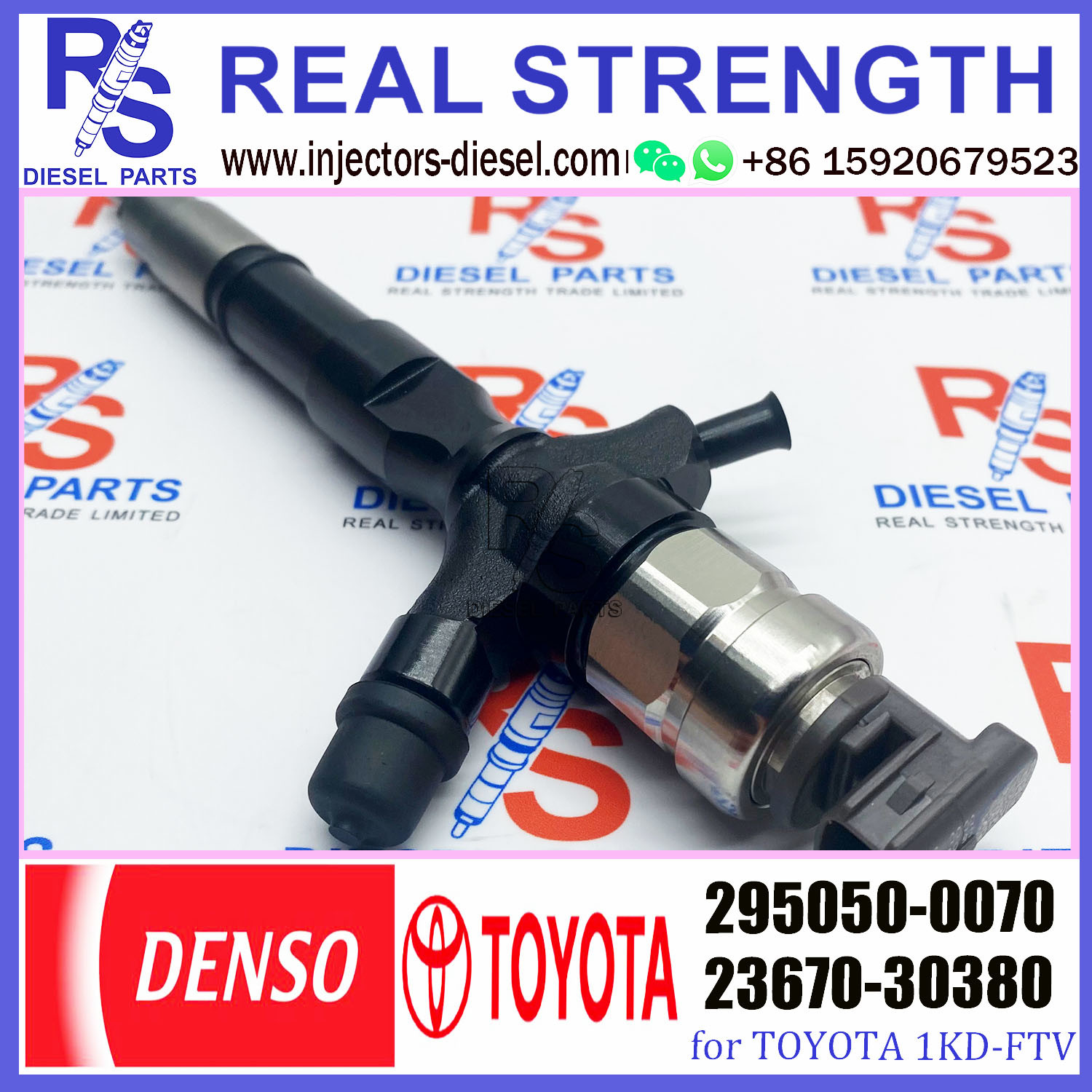 Common Rail Fuel Injector 295050-0070 295050-0820 23670-30380 Diesel Fuel Injector for Toyota Hilux 1KD 2KD Engine