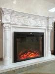 30mm Thick White Marble Tile Fireplace Mantel Throughout Surround Inspirations