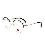 FM3230 Semi Rimless Round Optical Metal Frames In Stainless Steel