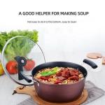 6 Pieces Red Cast Iron Cookware Set Nonstick Soup Pots For Kitchen