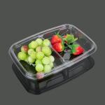 Clear PET FDA 2 Compartment Disposable Food Containers