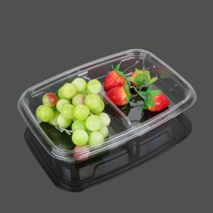 Quality Clear PET FDA 2 Compartment Disposable Food Containers wholesale