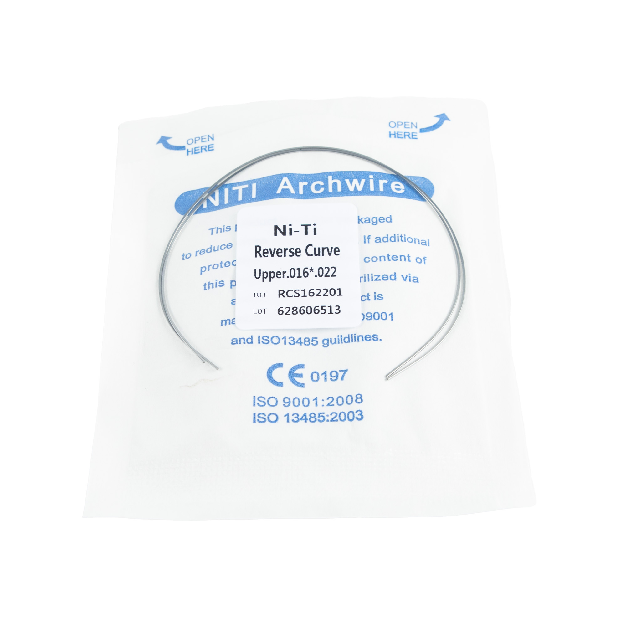 NiTi Rectangular Wires for Orthodontic Treatment Reverse Curve Design and CCC Certification