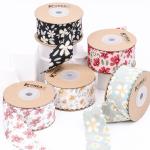 Floral Personalized Grosgrain Ribbon Weave Edge Ribbon For Gift Packing