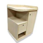 Modern Wooden Hospital Bedside Cabinet Double Shelf Patient Bedside Cabinet
