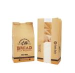 Custom logo printed brown kraft paper bag bread bag