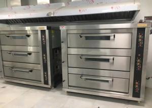 Quality Ceramic Heating Bakery Deck Oven Three Deck Six Trays 0-300 Degree For Cake wholesale