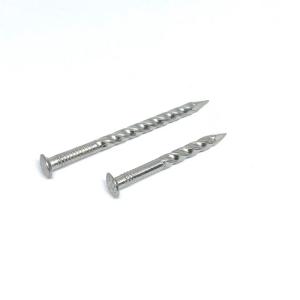 Quality 304 Stainless Steel Screw Shank Nails With Checkered Oval Head 3.75 X 42MM wholesale