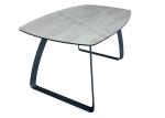 HPL Laminated Fixed Dining Table Horsebelly 1.6 Meter Stylish Legs 8 Seats