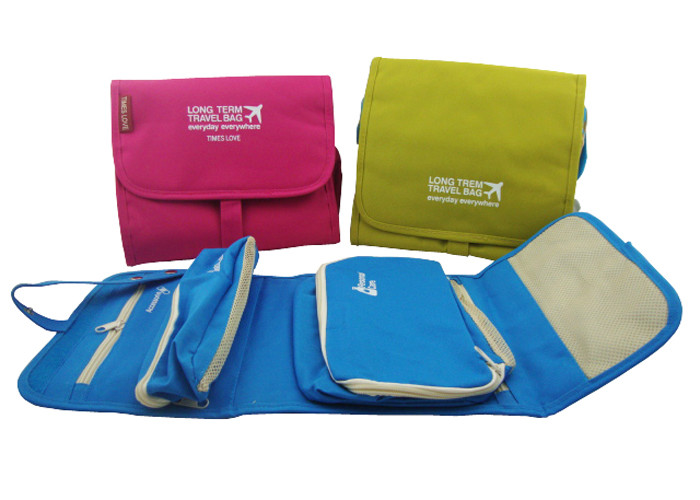 Pretty Design Blue / Green Travel Accessory Bag For Packing Cosmetics