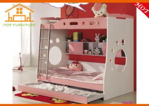 Quality Children solid wooden Twin bunk bed with staircase on End For Kids bedroom furniture wholesale