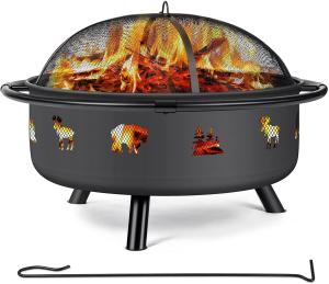 Quality Outdoor Garden Wood Charcoal Heating Stove With Fireplace Poker Black wholesale