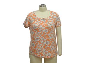 Quality Breathable Ladies Viscose Tops , Reactive Printed Womens Casual Summer Outfits wholesale