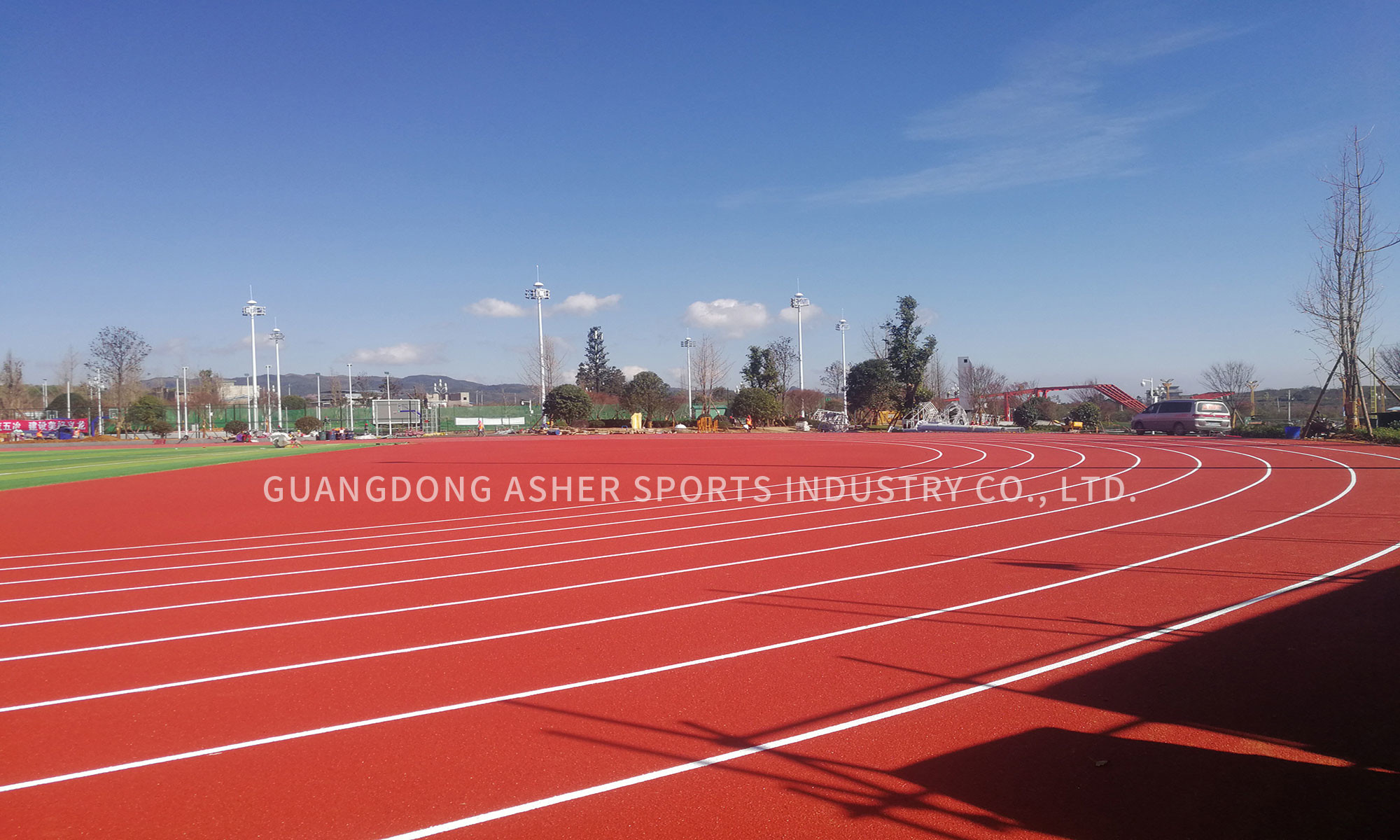 Full PU IAAF Standard Track , Eco Friendly Sports Running Synthetic Track