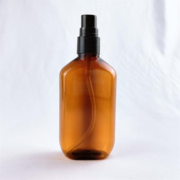 Boston Round Glass Bottle With Treatment Pump Clear Amber Empty Boston Essential