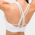 Logo On Straps Removable Private Label Women Yoga Sports Bras 210gsm