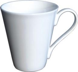 Quality 90*H107mm Hotel Coffee Mugs Drinking White Ceramic Cup 350ml wholesale