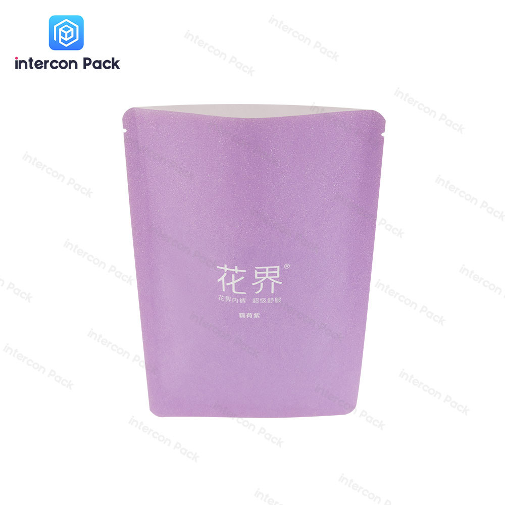 PE White Kraft Paper Plastic Composite Bag Gravure Printing 3 Side Seal Pouch